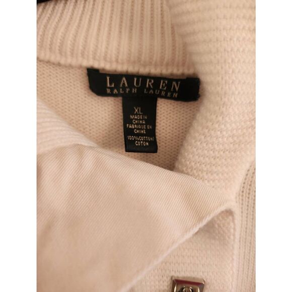 Lauren Ralph Lauren tunic mock turtleneck sweater with buckle closure size xl wh - Picture 3 of 8